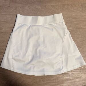 White Pleated Tennis Skirt With Built In Shorts Athletic Mini Skort Size S/M